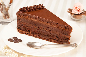 Chocolate cake, chocolate, coffee, slice, beans, spoon, cake HD wallpaper