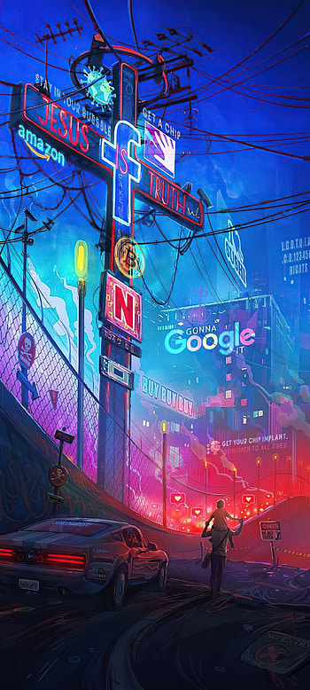 Facebook social media, automotive lighting, blue HD phone wallpaper