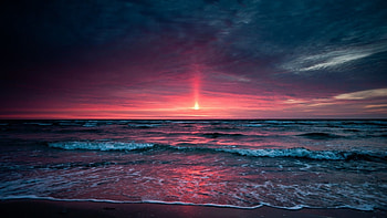 Sunset, sky, nature, water HD wallpaper