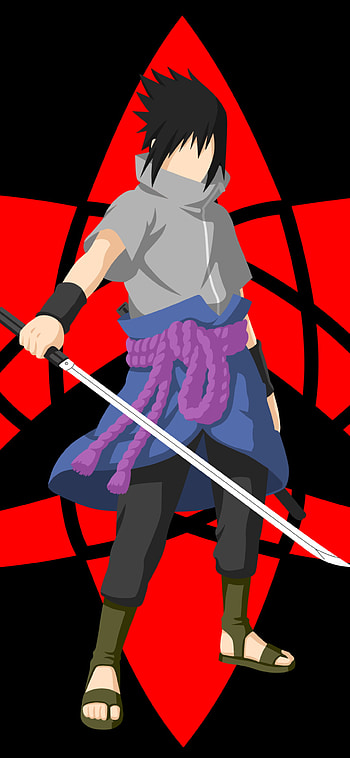 black hair, sword, Sharingan (Naruto), Sasuke Uchiha, Mangekyō Sharingan, Anime, Naruto HD phone wallpaper