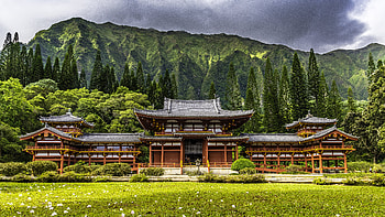 Landscape, Nature, Mountains, Building HD wallpaper