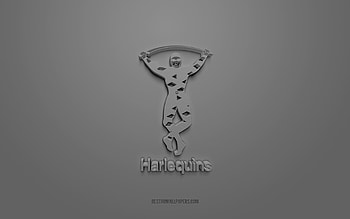 Kenya Harlequin FC, creative 3D logo, gray background, Premiership Rugby, 3d emblem, English rugby Club, England, 3d art, rugby, Kenya Harlequin FC 3d logo HD wallpaper