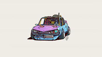 Cool Car Ride , cars, minimalism, minimalist, artist, artwork, digital-art HD wallpaper