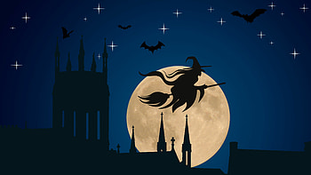 Broomstick, Witches HD wallpaper