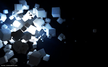 3d ice sugar cubes explosion light HD wallpaper