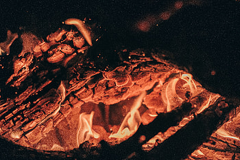 Fire, Bonfire, Coals, Dark, Sparks HD wallpaper