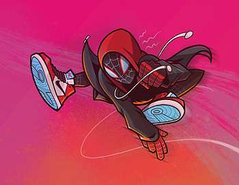 Spiderman Miles Morales Illustration, spiderman-into-the-spider-verse, spiderman, movies, superheroes, artwork, artist, digital-art, behance HD wallpaper