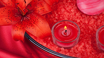 Flower, Miscellanea, Miscellaneous, Lily, Candle, Salt HD wallpaper