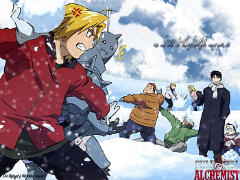 War of snow, alphonse, anime, fullmetal alchemist, snow, edward elric, son, cool, funny HD wallpaper