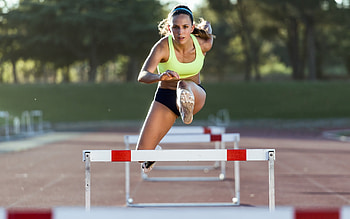 Women's sports, Running and jumping, Outdoors background, High-quality HD wallpaper
