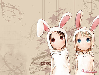 Easter Bunny, girls, anime HD wallpaper