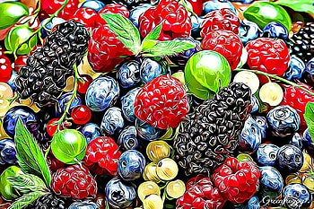 FRACTAL BERRIES, BERRIES, FRACTAL, ABSTRACT HD wallpaper