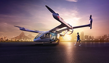 Embraer Eve eVTOL Taxi Drone, aircraft HD wallpaper