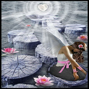 fallen, sad, angel, lonely, waterlily, pond HD wallpaper