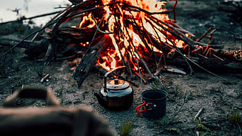 Fire pit , Cozy outdoor setting, Warmth and comfort, Evening ambiance HD wallpaper
