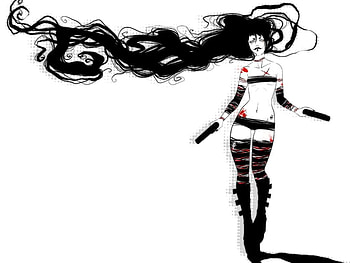 emo, black, girl, crazy, dark HD wallpaper