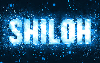 Happy Birtay Shiloh, , blue neon lights, Shiloh name, creative, Shiloh Happy Birtay, Shiloh Birtay, popular american male names, with Shiloh name, Shiloh HD wallpaper