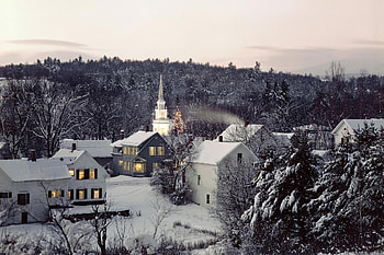 Landscape, Winter, Houses HD wallpaper