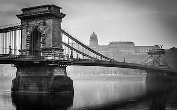 Old Bridge, bridge, old, monochrome, black-and-white HD wallpaper