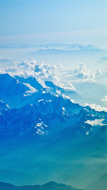 Mountain Snow Winter Blue White Nature Cloud HD phone wallpaper