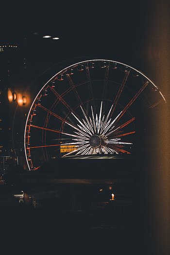 Atlanta, Ferris Wheel, night HD phone wallpaper