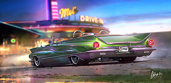 1960 Classic Car, cars, artist, artwork, digital-art, deviantart HD wallpaper