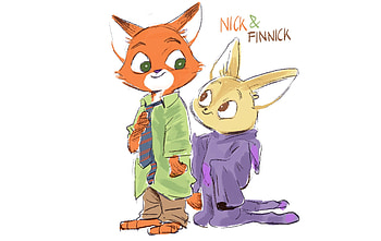 Nick And Finnick, zootopia, movies, animated-movies, cartoons, 2016-movies, artwork HD wallpaper