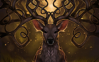 Deer, horn, fantasy, animals HD wallpaper