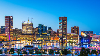 Baltimore skyline, Corporate housing, Maryland temporary, Executive apartments HD wallpaper