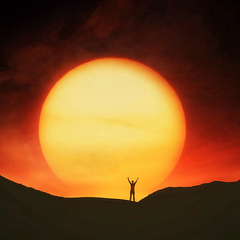 Sunset, Art, Sun, Dark, Silhouette HD phone wallpaper
