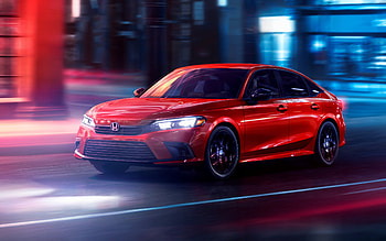 Honda Civic, 2022, , front view, exterior, red sedan, new red Civic, Japanese cars, Honda HD wallpaper