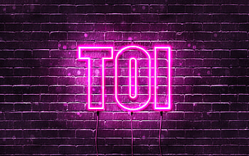 Happy Birtay Toi, , pink neon lights, Toi name, creative, Toi Happy Birtay, Toi Birtay, popular japanese female names, with Toi name, Toi HD wallpaper