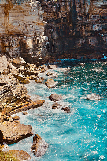 Rocky coast, cliff, rocks, nature HD phone wallpaper
