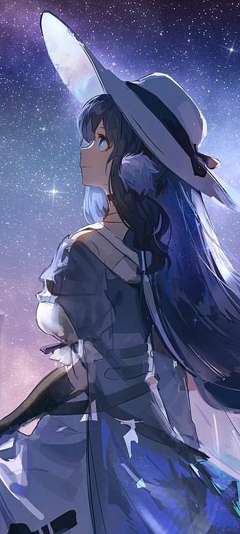 hat, blue hair, video game, Arknights HD phone wallpaper