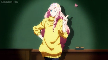 Ringo Sensei, uta no prince sama, long hair, beauty, nice, ringo, male, sweet, beautiful, pink hair, pink, boy, anime, pretty, wink, green, yellow, lovely, guy HD wallpaper