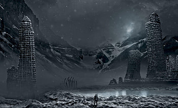 Fantasy, City, Skyscrapers, Darkness, Apocalypse HD wallpaper