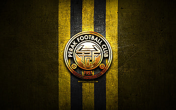 Perak FC, golden logo, Malaysia Super League, yellow metal background, football, malaysian football club, Perak FC logo, soccer, FC Perak HD wallpaper