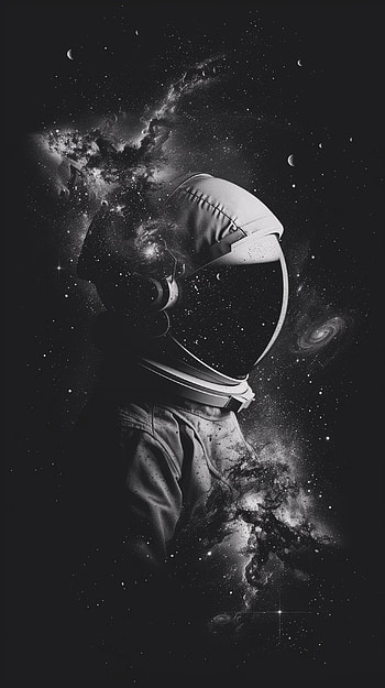 Spaceman Silhouette Galaxy, space, galaxy, star, planet HD phone wallpaper