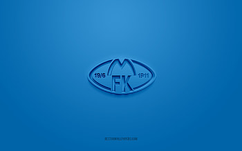 Molde FK, creative 3D logo, blue background, Eliteserien, 3d emblem, Norwegian football club, Norway, 3d art, football, Molde FK 3d logo HD wallpaper