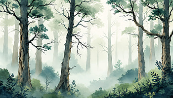 Misty Forest — Morning Veil, forest, fog, nature HD wallpaper