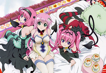 Pink Sisters, long hair, dress, beauty, nice, team, group, short hair, , laying, lay, female, sweet, tails, girl, beautiful, pink hair, anime girl, lying, anime, pretty, friend, lovely HD wallpaper