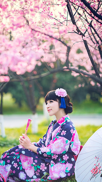 Japan girl , Cultural diversity, Traditional attire, Exotic beauty HD phone wallpaper
