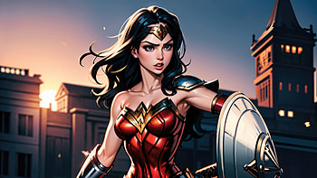 Wonder Woman In City, wonder-woman, superheroes, artwork, digital-art, artist, deviantart HD wallpaper