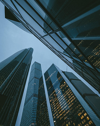 Cities, Building, Skyscrapers, Evening, Bottom View HD phone wallpaper