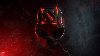 dota 2 logo flaming / fire skull game , , . HD wallpaper