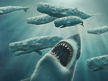 Art, Sharks, Fishes HD wallpaper