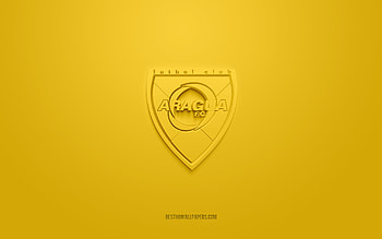 Aragua FC, creative 3D logo, yellow background, Venezuelan football team, Venezuelan Primera Division, Maracay, Venezuela, 3d art, football, Aragua FC 3d logo HD wallpaper