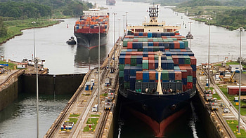 Panama Canal's impact, Pandemic-stretched supply chains, Global trade disruption, Logistics challenges HD wallpaper