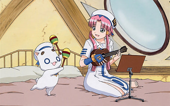 Akari with president, akari, anime, aria HD wallpaper