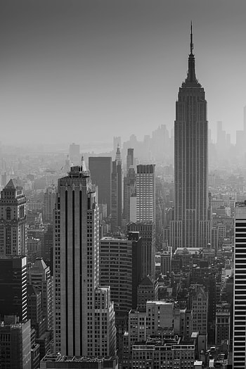 New York, Cities, Architecture, City, Building, View From Above, Skyscrapers, Bw, Chb HD phone wallpaper